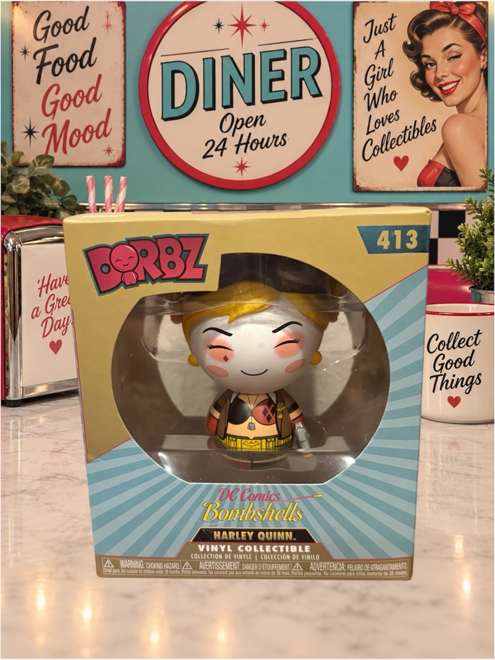 DC Comics Bombshells Harley Quinn Dorbz #413 Vinyl Collectible NIB